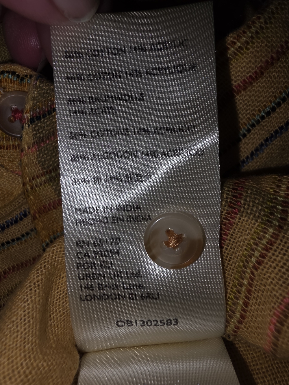 Pilcro Anthropologie XL Plaid Gauze Button Front Yoke Top Mustard Yellow Boho - Picture 5 of 10